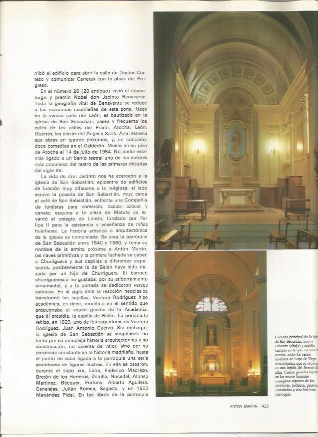 LAMINA 20229: Interior de la iglesia de San Sebastian