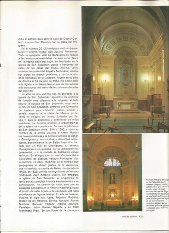 LAMINA 20229: Interior de la iglesia de San Sebastian