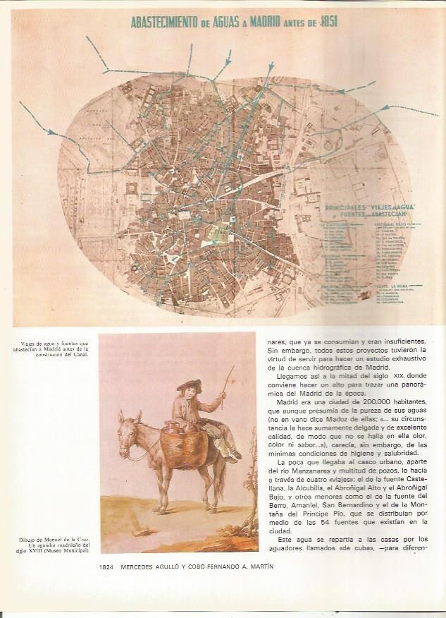 LAMINA 20392: Mapa del abastecimiento de agua en Madrid antes del 1851