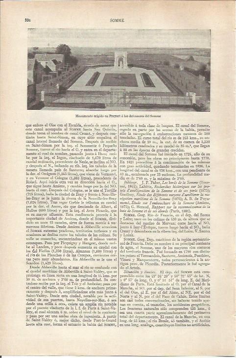LAMINA ESPASA 34165: Monumento a los defensores del Sonne, en Proyart