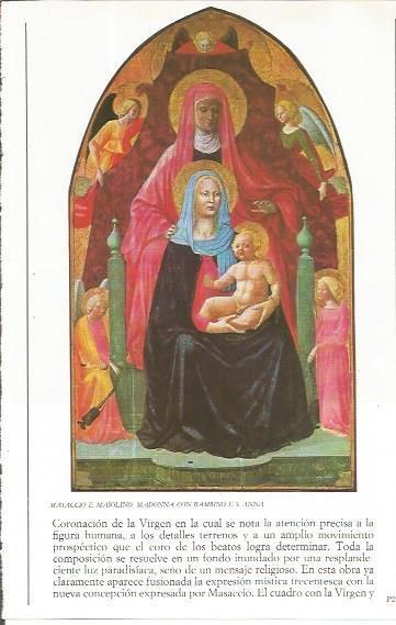LAMINA 20441: Madonna con el Niño y Santa Ana, por Masaccio e Masolino