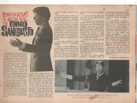 Claro de Luna numero 258: Duo Dinamico y letra cancion (numerado 2 en trasera)
