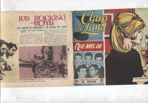 Claro de Luna numero 362: reportaje sobre Los Rocking Boys (numerado 2 en trasera)