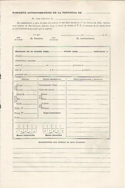 LAMINA ESPASA 34481: Plantilla de Identificacion Judicial