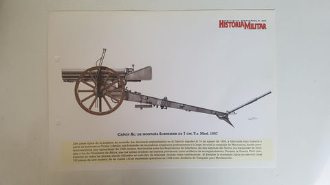 Lamina: Cañon Ac de Montaña Schneider de 7 cm T.R.Mod. 1907