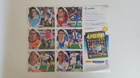 Cromos liga 2012-2013: Busquet, forlin, Feghouli, Jaime, Tuñez y Pepe
