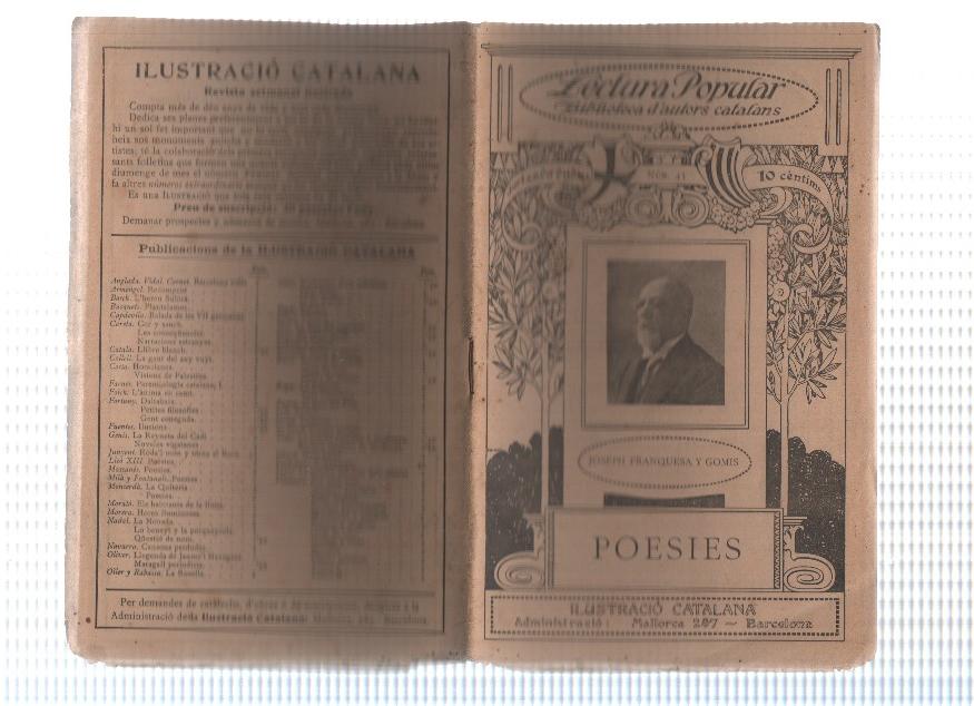 Lectura Popular: Biblioteca d'autors catalans: Poesies de Joseph Franquesa y Gomis