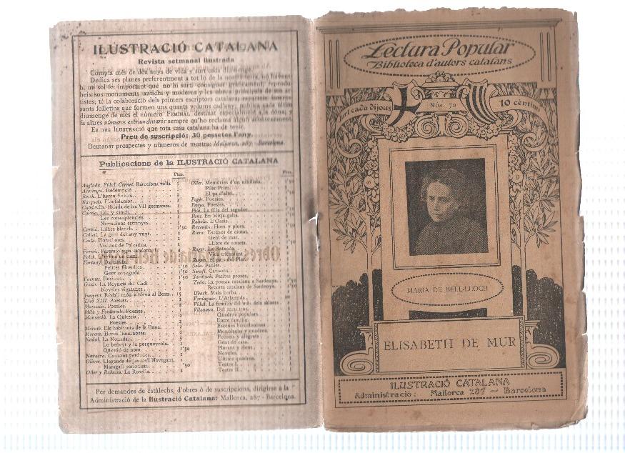 Lectura Popular: Biblioteca d'autors catalans: Elizabeth de Mur