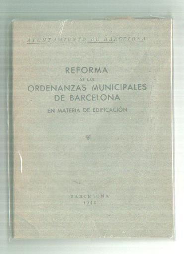 Reforma de las ordenanzas Municipales de Barcelona