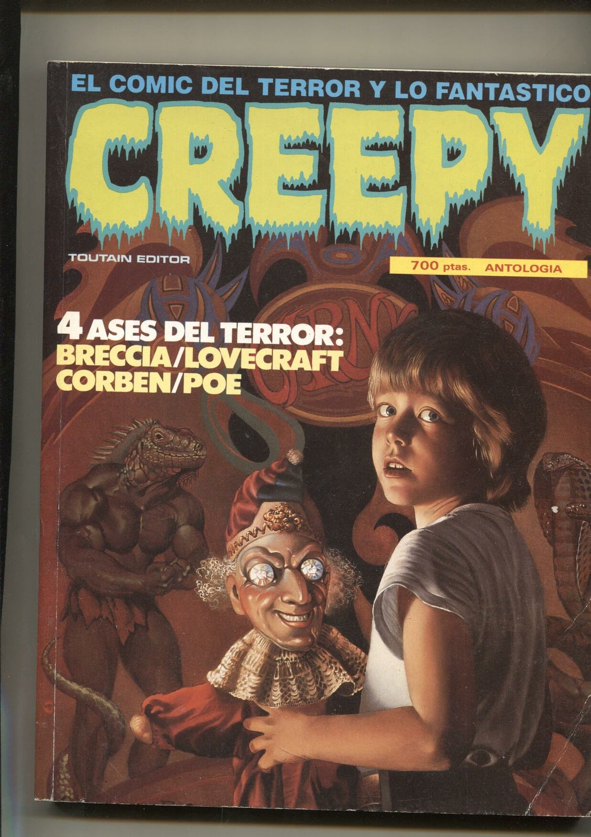 Creepy retapado editorial con los numeros 46,47,48,77