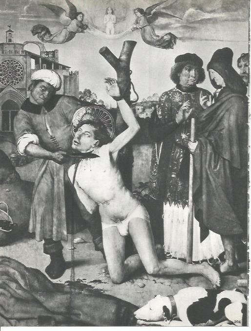 LAMINA 20753: Degollacion de Sant Cugat, detalle del retablo