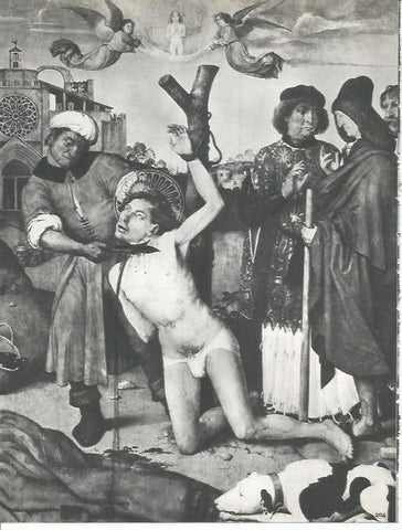 LAMINA 20753: Degollacion de Sant Cugat, detalle del retablo