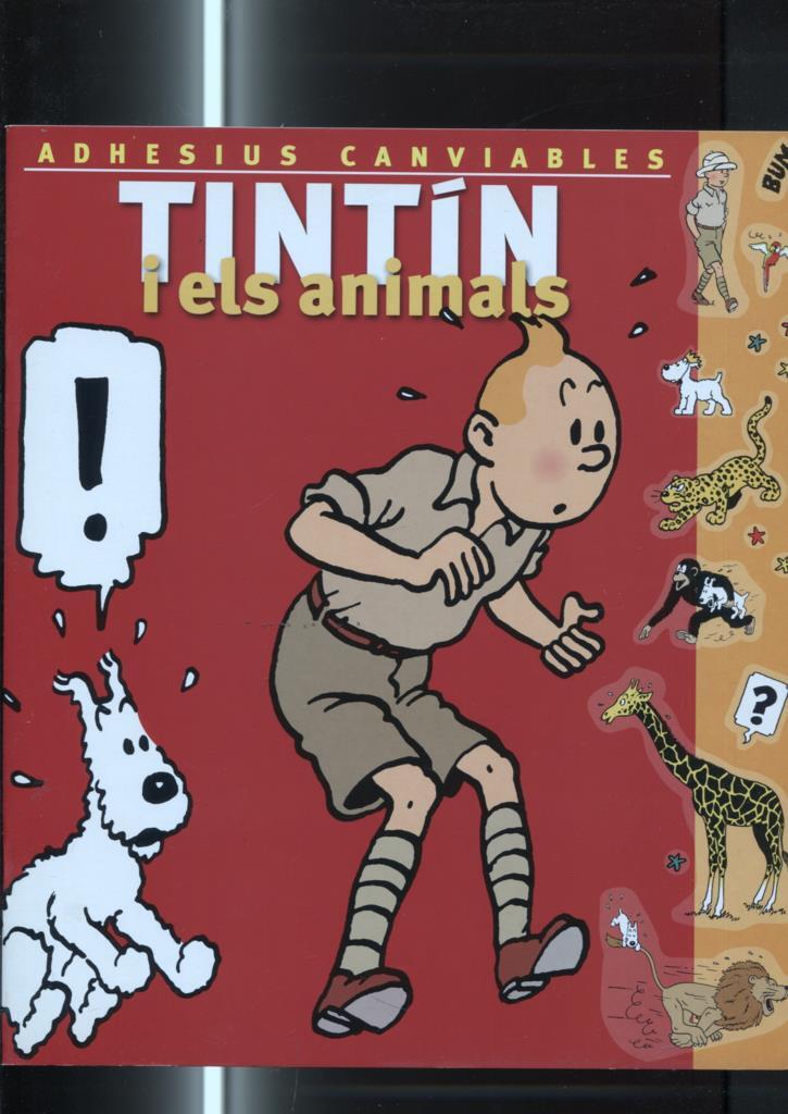 Tintin: Pegatinas reposicionables de Tintin i els animals (edicio en catala). VER DETALLE COMPLETO DEL APUNTE