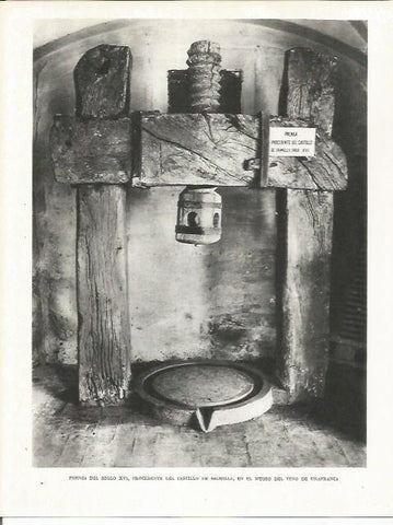 LAMINA 21716: Prensa del siglo XVI del Castillo de Salmella en el Museo del Vino de Vilafranca