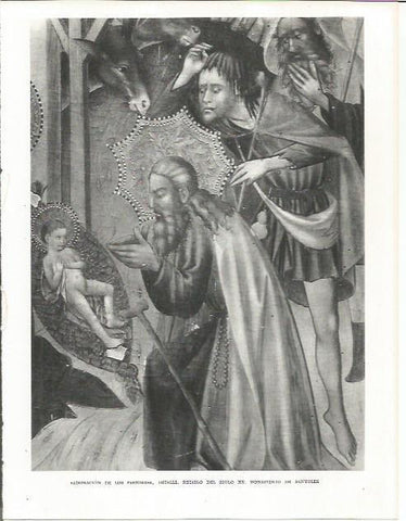 LAMINA 21586: Adoracion de los Reyes, retablo en Banyoles