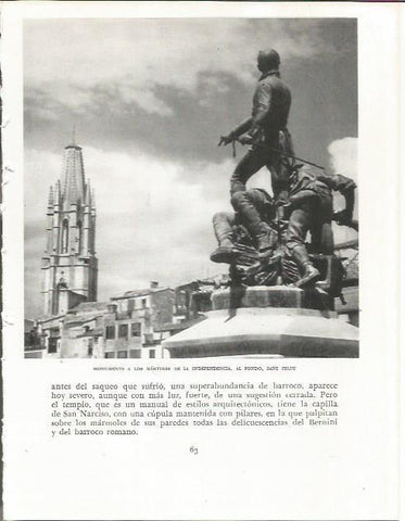 LAMINA 21567: Monumento a los martires de la Independencia en Girona