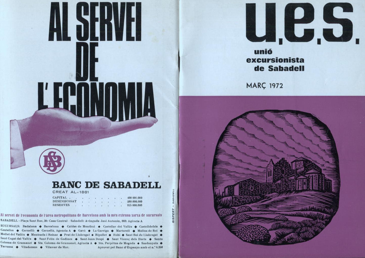 U.E.S unio excursionista de sabadell numero 6: març 1972: excursio Castellfollit del Boix, Can Massana i Rajadell
