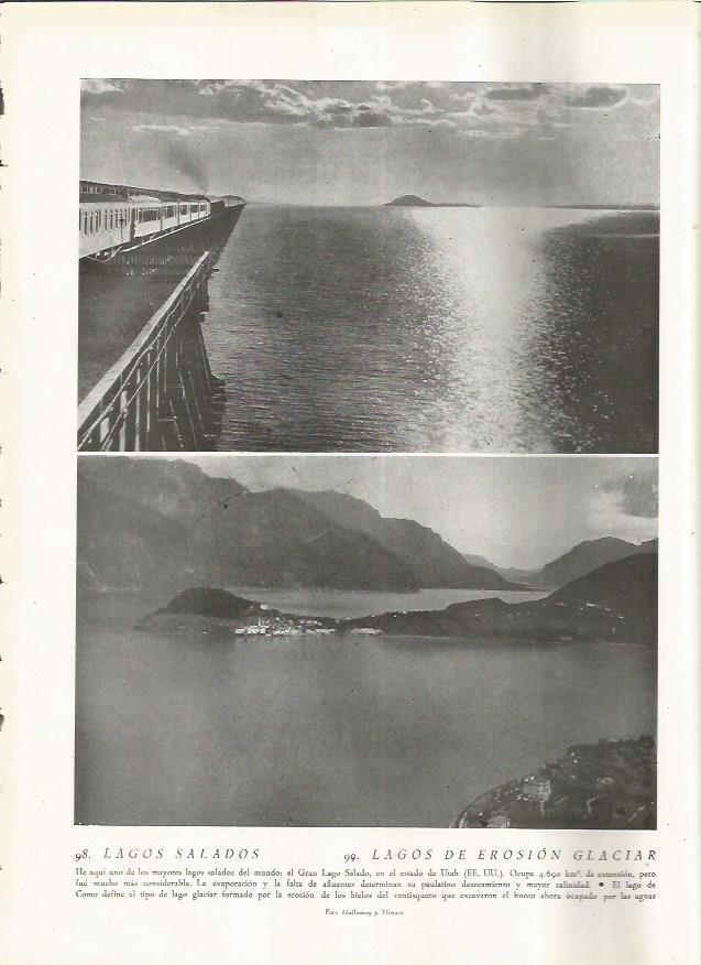 LAMINA 22781: Gran Lago Salado en USA y lago de Como, Italia