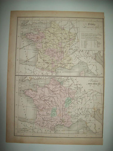 LAMINA 22740: Mapa de Francia bajo LuisXIV