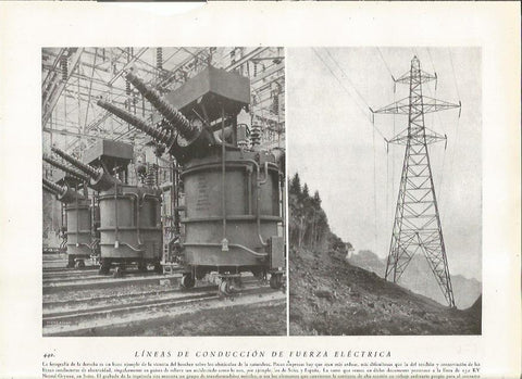 LAMINA 22888: Lineas de electricidad en Suiza y en España
