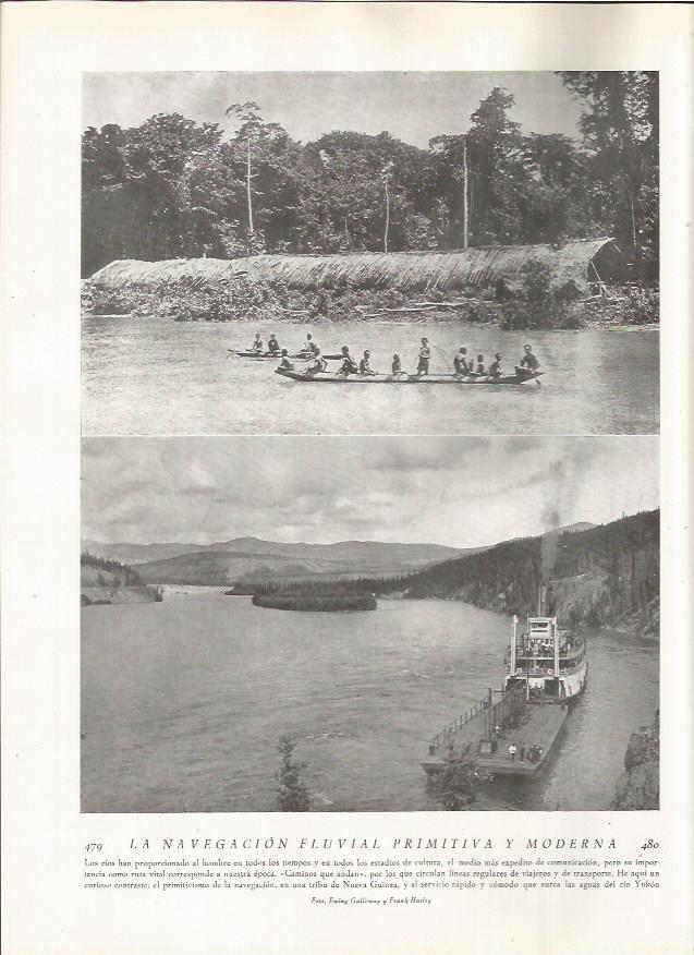 LAMINA 22900: Barcas en Nueva Guinea y en el rio Yukon