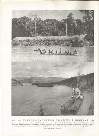 LAMINA 22900: Barcas en Nueva Guinea y en el rio Yukon
