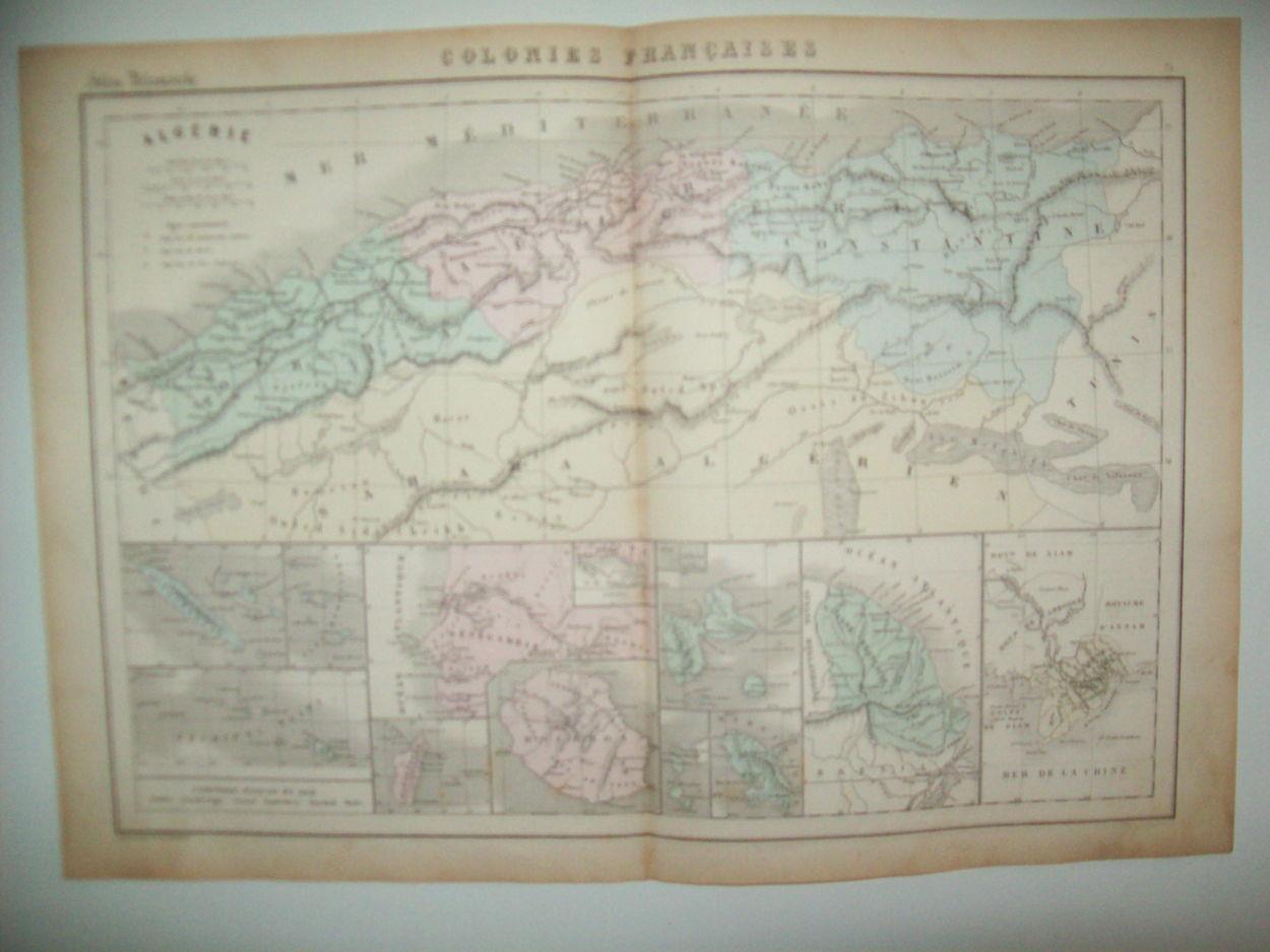 LAMINA 22714: Mapa de las colonias de Francia