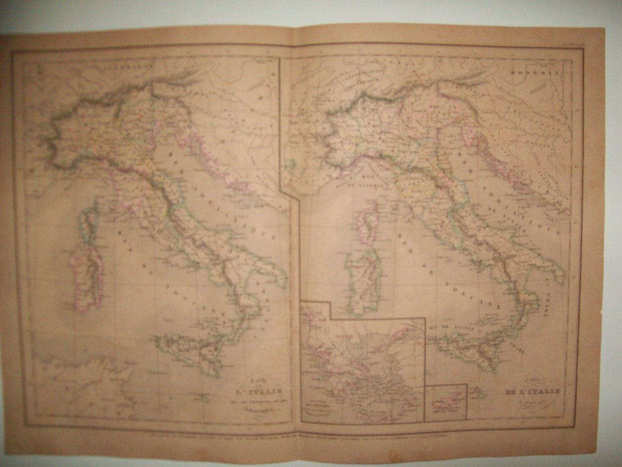 LAMINA 22704: Mapas de Italia bajo los sajones y los lombardos