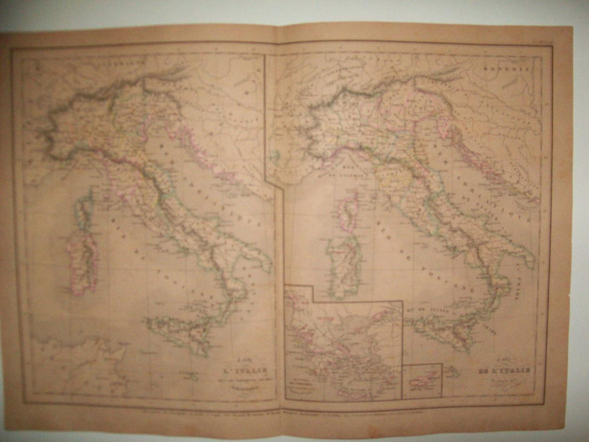 LAMINA 22704: Mapas de Italia bajo los sajones y los lombardos