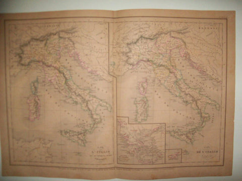 LAMINA 22704: Mapas de Italia bajo los sajones y los lombardos