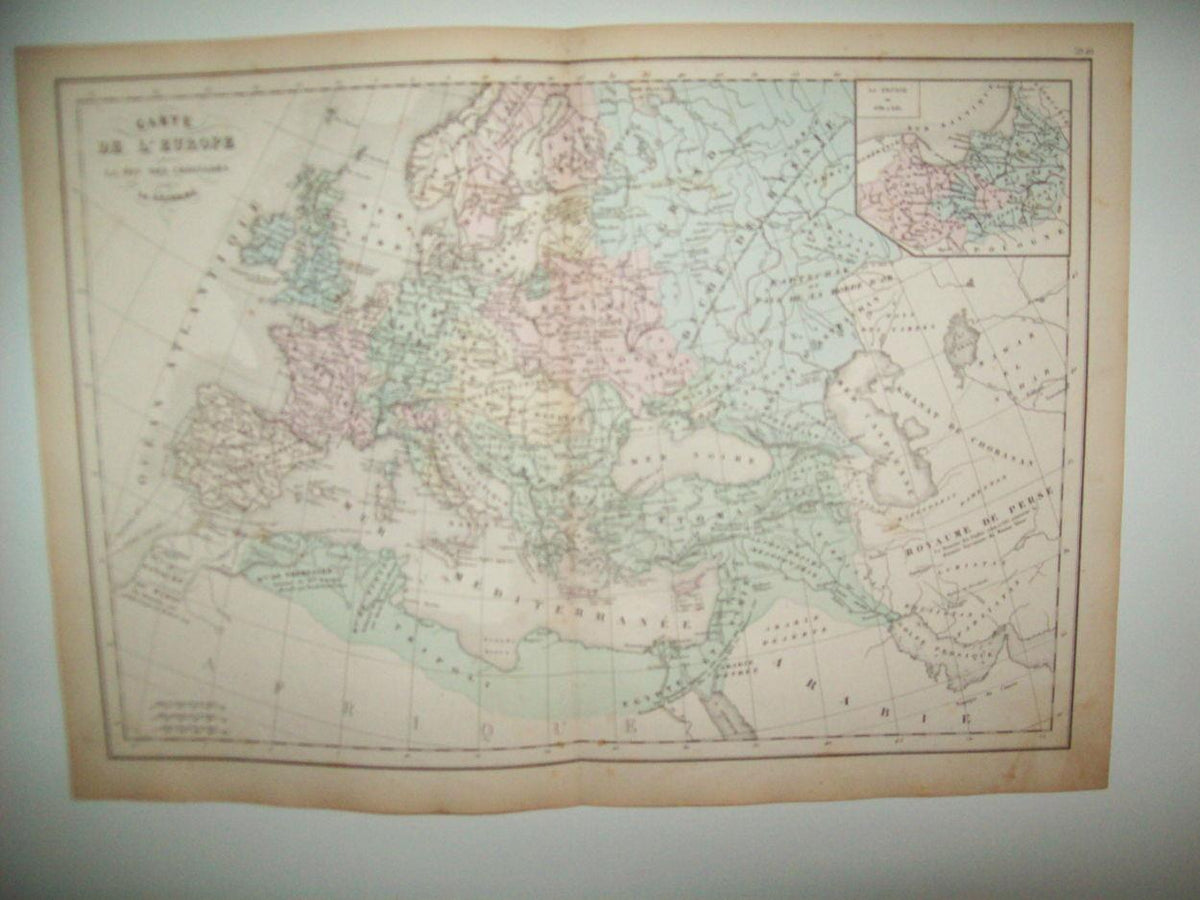 LAMINA 22700: Mapa de Europa al fin de las Cruzadas