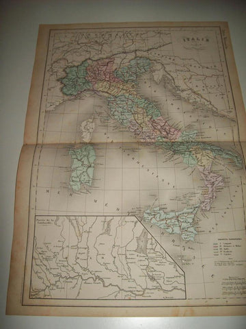 LAMINA 22720: Mapa de Italia en 1878