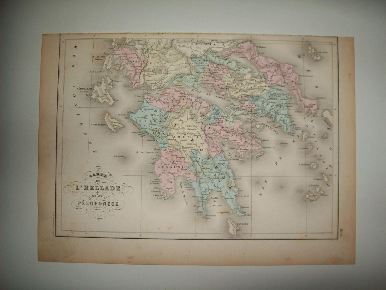 LAMINA 22690: Mapa del Peloponeso antiguo