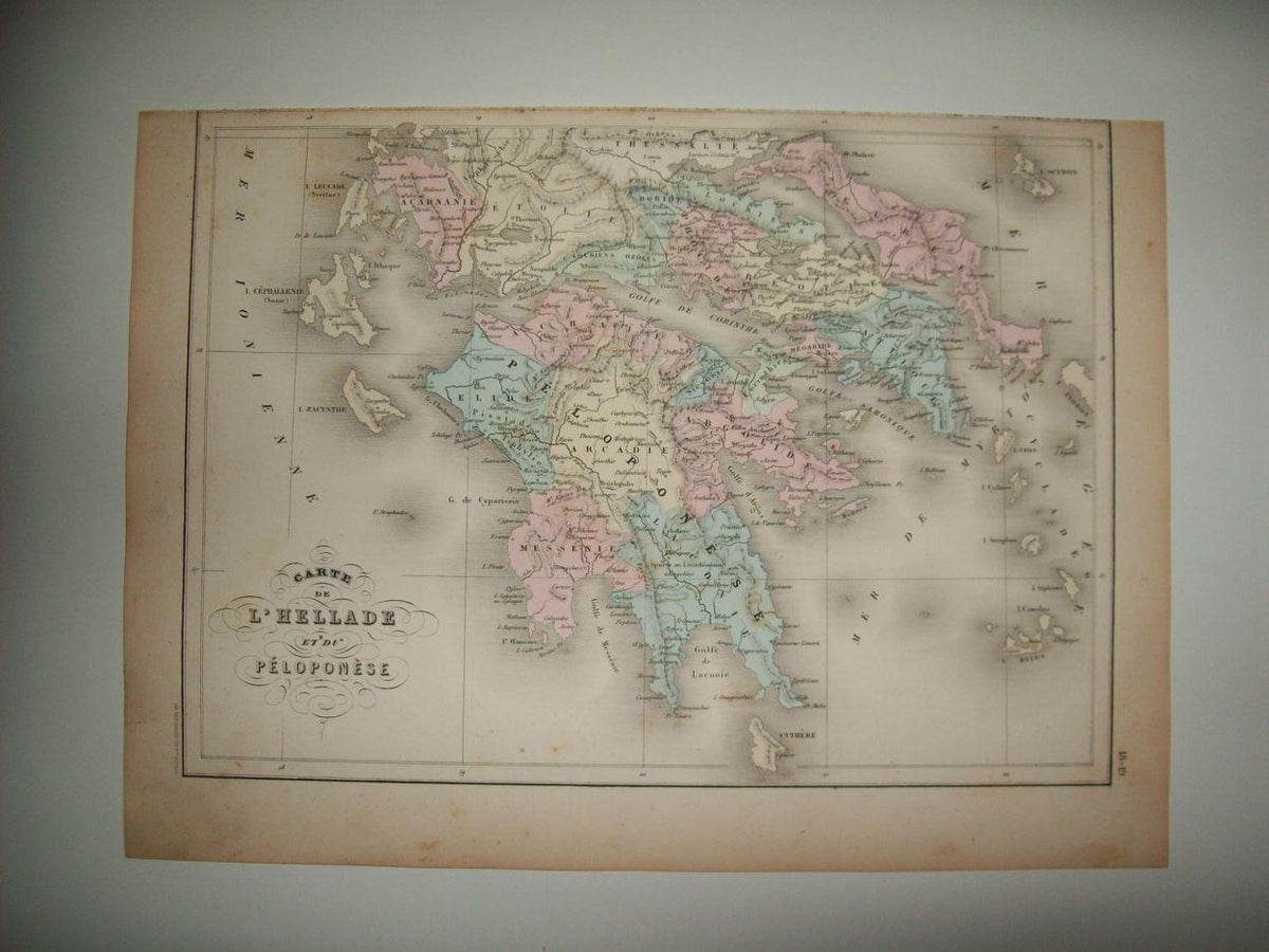 LAMINA 22690: Mapa del Peloponeso antiguo