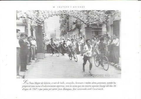 LAMINA 23751: Carrera de bicicletas en calle Joan Blanques, año 1947