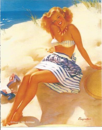 LAMINA 23670: Sunkissed, por Gil Elvgren