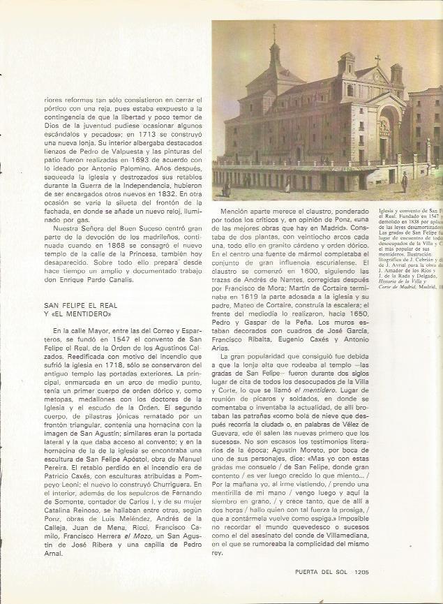 LAMINA 23451: Convento de San Felipe el Real, ilustracion de 1863, Madrid