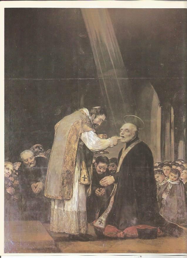 LAMINA 23537: La ultima comunion de San Jose de Calasanz, por Goya