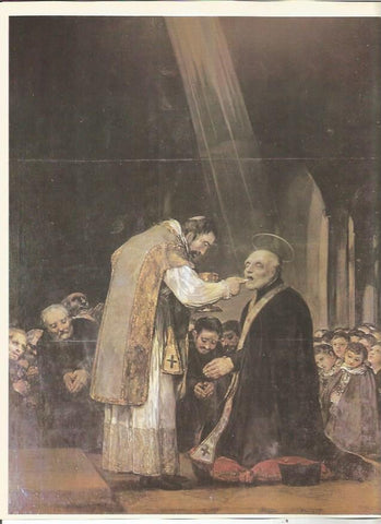 LAMINA 23537: La ultima comunion de San Jose de Calasanz, por Goya