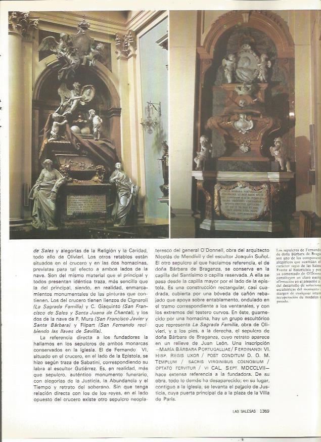 LAMINA 23533:  Sepulcros de Fernando VI y Barbara de Braganza, Madrid