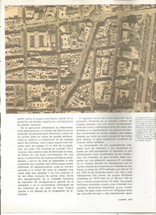 LAMINA 23567: Foto aerea del barrio de Almagro de Madrid en 1978