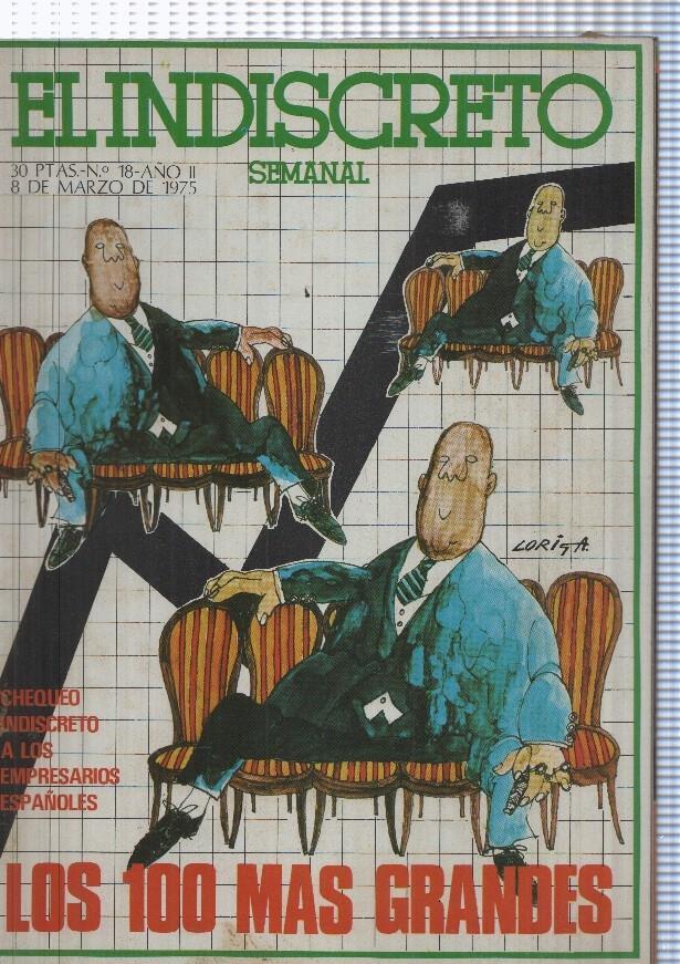 El Indiscreto numero 18, marzo 1975, revista semanal: Chequeo indiscreto a los