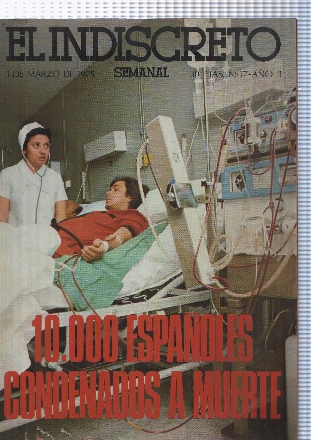 El Indiscreto numero 17 1 de marzo 1975, revista semanal: 10.000 españoles