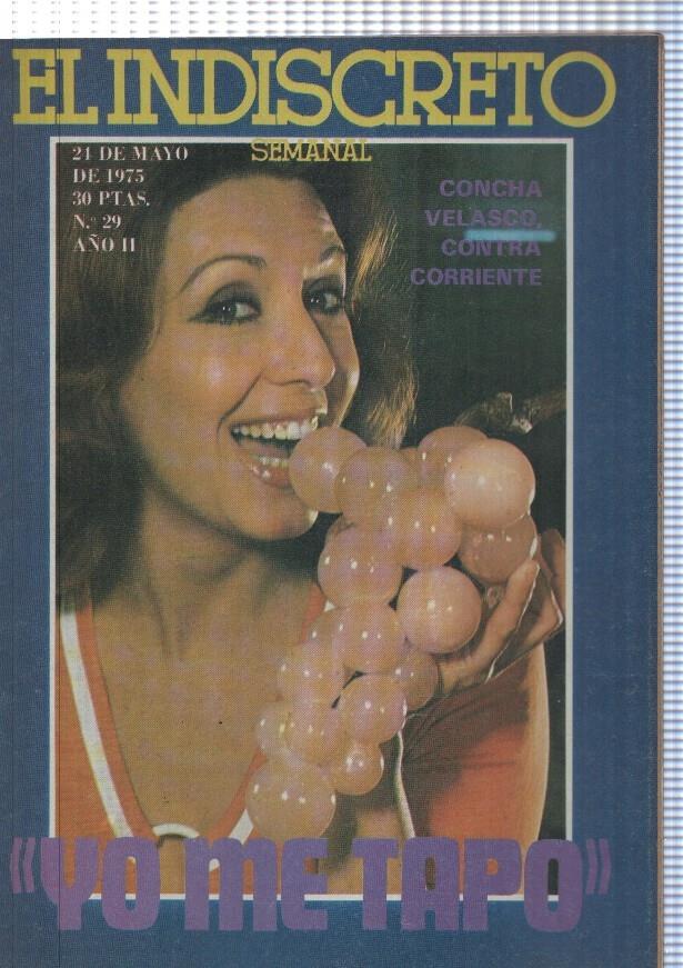 El Indiscreto numero 29,21 mayo 1975, revista semanal: Concha Velasco contra