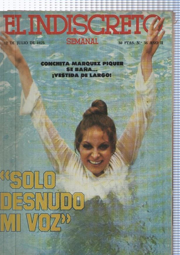 El Indiscreto numero 36, 12 de julio 1975, revista semanal: Conchica Marquez