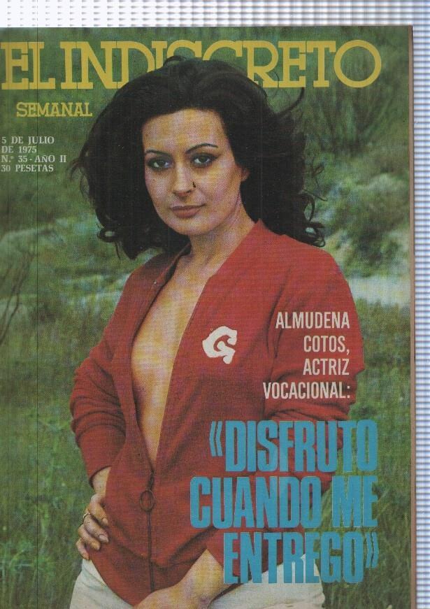 El Indiscreto numero 35, 5 de julio 1975 revista semanal: Almudena Cotos, actriz