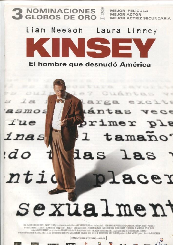 Caratula cine: KINSEY el hombre que desnudo America