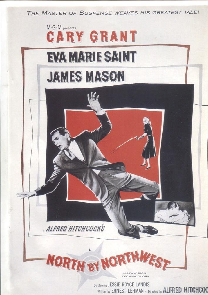 Caratula cine: Con la muerte en los talones (North by Northwest