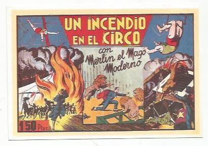 Ficha tebeo 6130: Merlin el mago. Un incendio en el circo