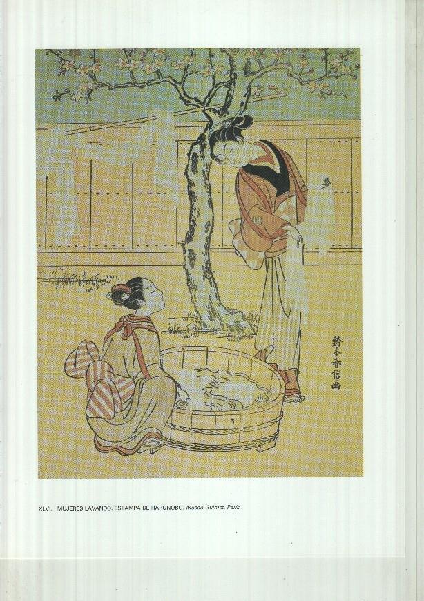 Japon el imperio del sol naciente lamina 46: Mujeres lavando, estampa de Harunobu